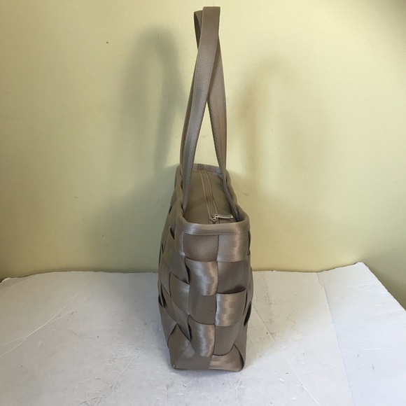 Harveys Seatbelt Original Satchel Tote Bag Shoulder Zip Handbag Purse Beige Tan - Picture 13 of 16